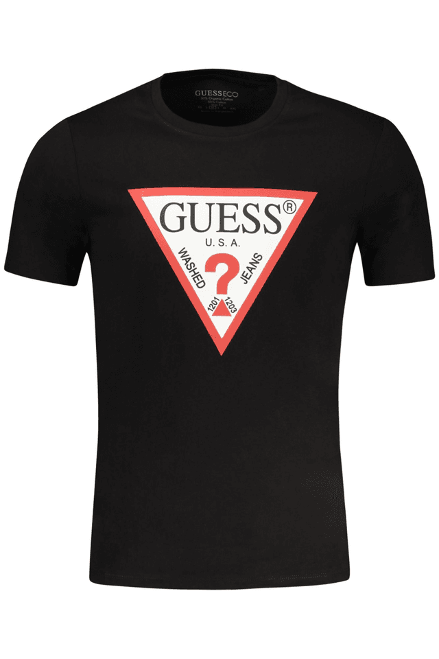 10582GUESS JEANS T-SHIRT MANICHE CORTE UOMO NERO