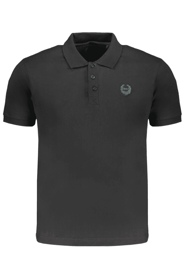 9623GIAN MARCO VENTURI POLO MANICHE CORTE UOMO NERO