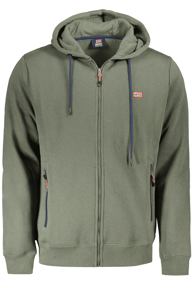 NORWAY 1963 FELPA CON ZIP UOMO VERDE