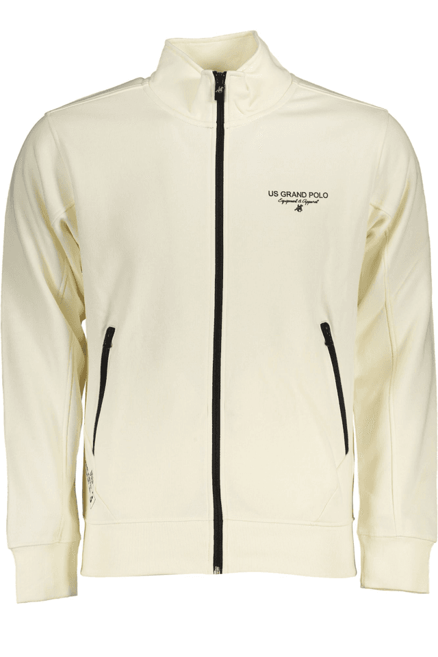 6096U.S. GRAND POLO FELPA CON ZIP UOMO BIANCO