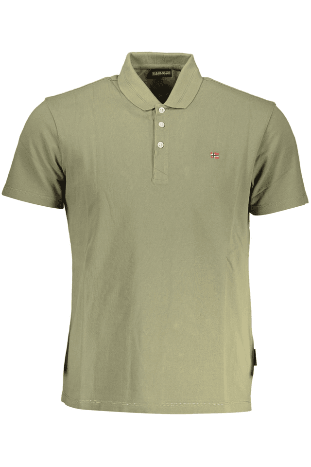 3425NAPAPIJRI POLO MANICHE CORTE UOMO VERDE
