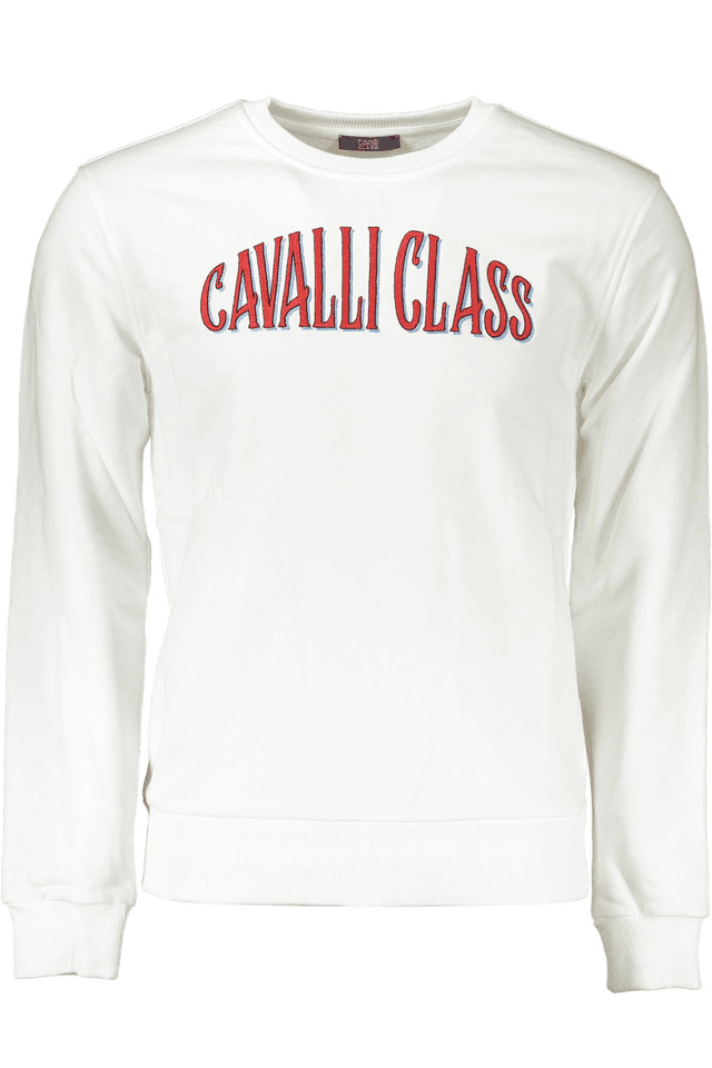 4136CAVALLI CLASS FELPA SENZA ZIP UOMO BIANCO