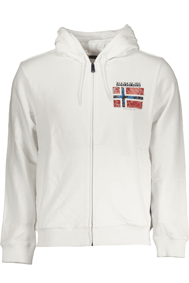 7788NAPAPIJRI FELPA CON ZIP UOMO BIANCO