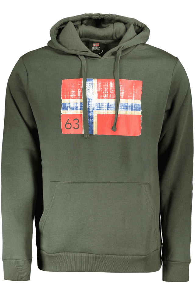 10136NORWAY 1963 FELPA SENZA ZIP UOMO VERDE