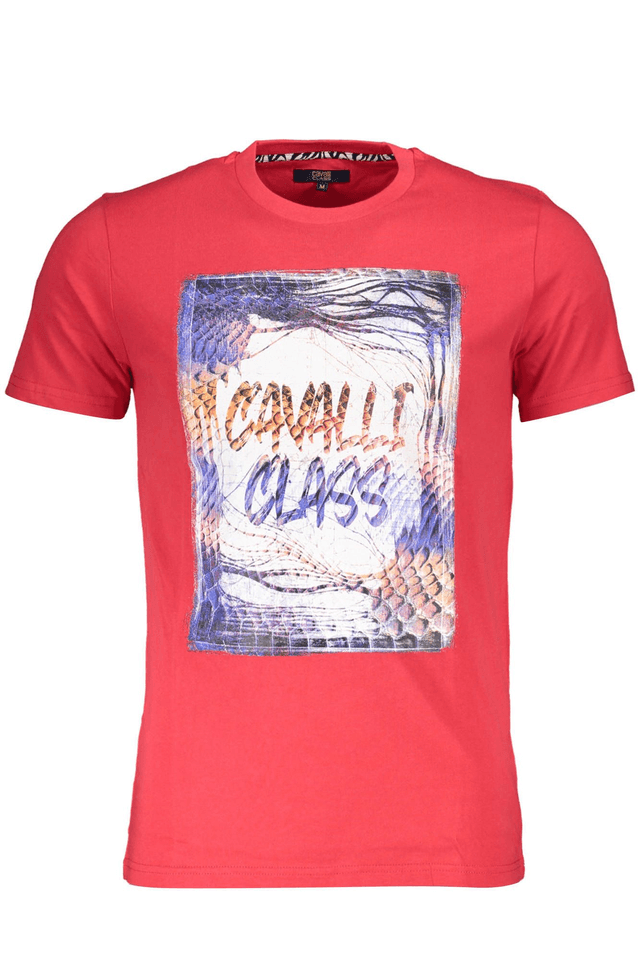 4537CAVALLI CLASS T-SHIRT MANICHE CORTE UOMO ROSSO