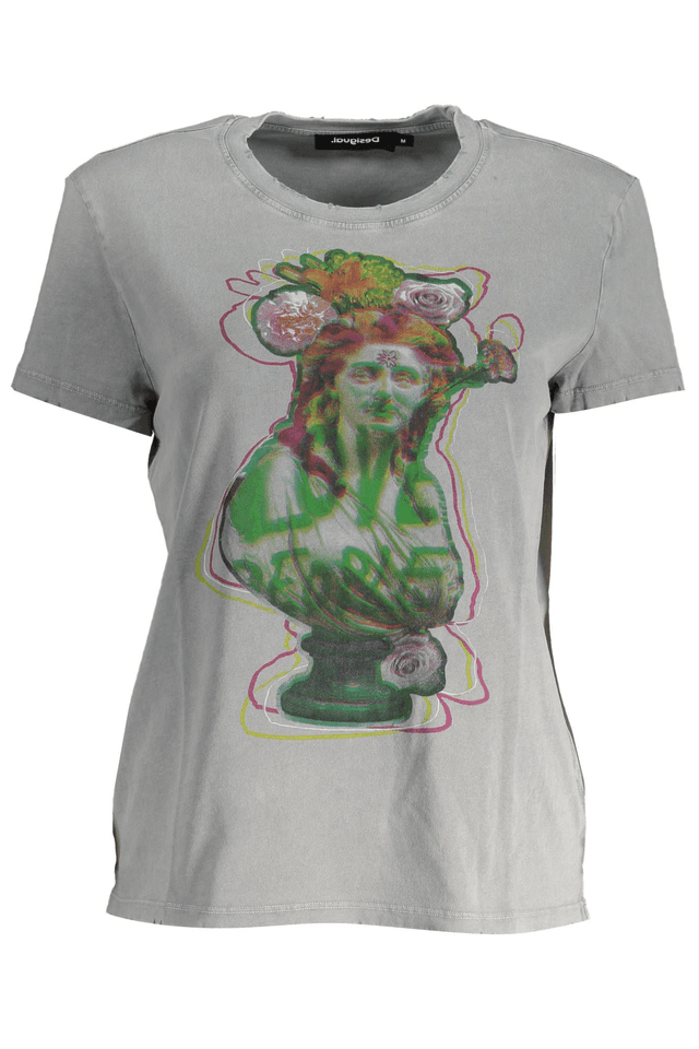 3385DESIGUAL T-SHIRT MANICHE CORTE DONNA GRIGIO