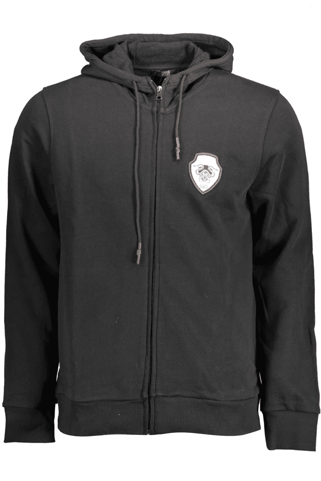 1451CAVALLI CLASS FELPA CON ZIP UOMO NERO