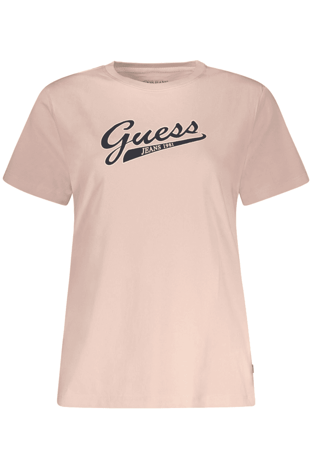 10618GUESS JEANS T-SHIRT MANICHE CORTE DONNA ROSA