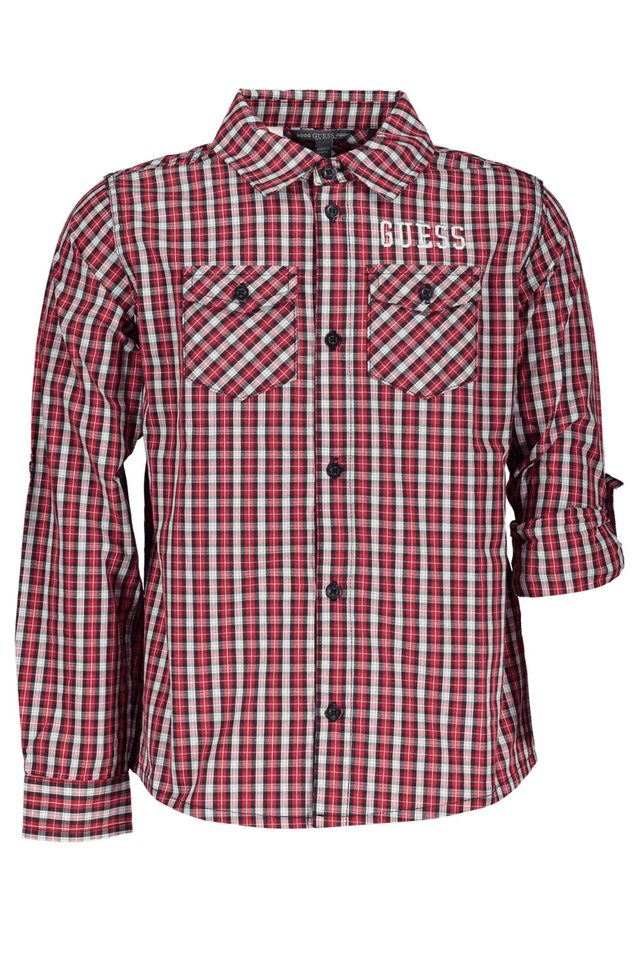 8135GUESS JEANS CAMICIA MANICHE LUNGHE BAMBINO ROSSO