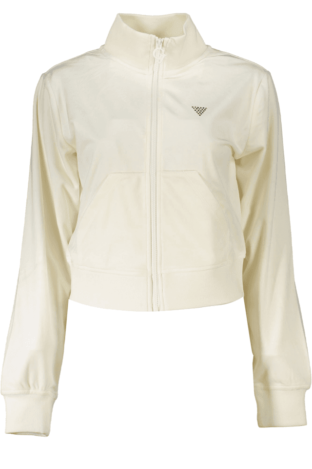 7531GUESS JEANS FELPA CON ZIP DONNA BIANCO