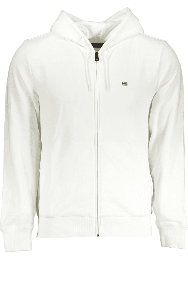 7576NAPAPIJRI FELPA CON ZIP UOMO BIANCO