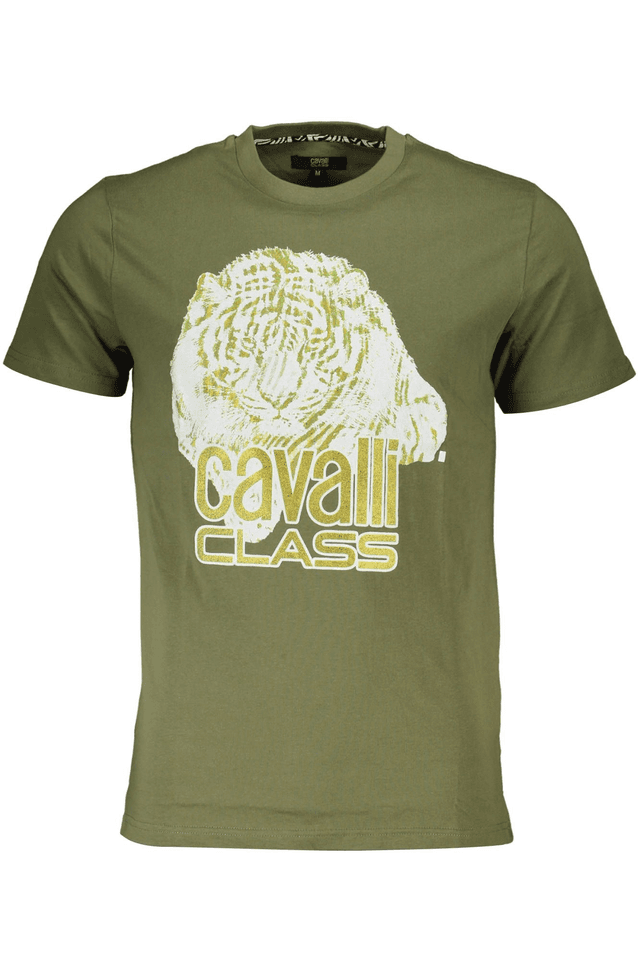 4523CAVALLI CLASS T-SHIRT MANICHE CORTE UOMO VERDE