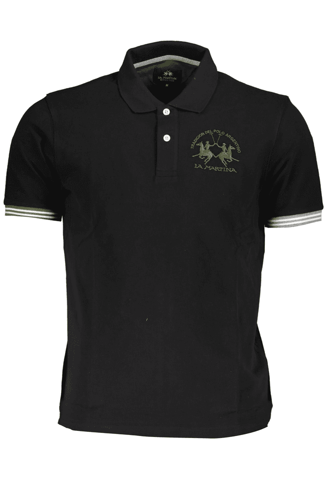 4861LA MARTINA POLO MANICHE CORTE UOMO NERO