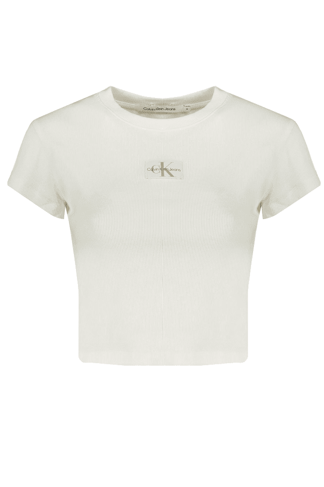 9806CALVIN KLEIN T-SHIRT MANICHE CORTE DONNA BIANCO