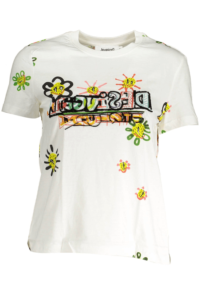 3380DESIGUAL T-SHIRT MANICHE CORTE DONNA BIANCO