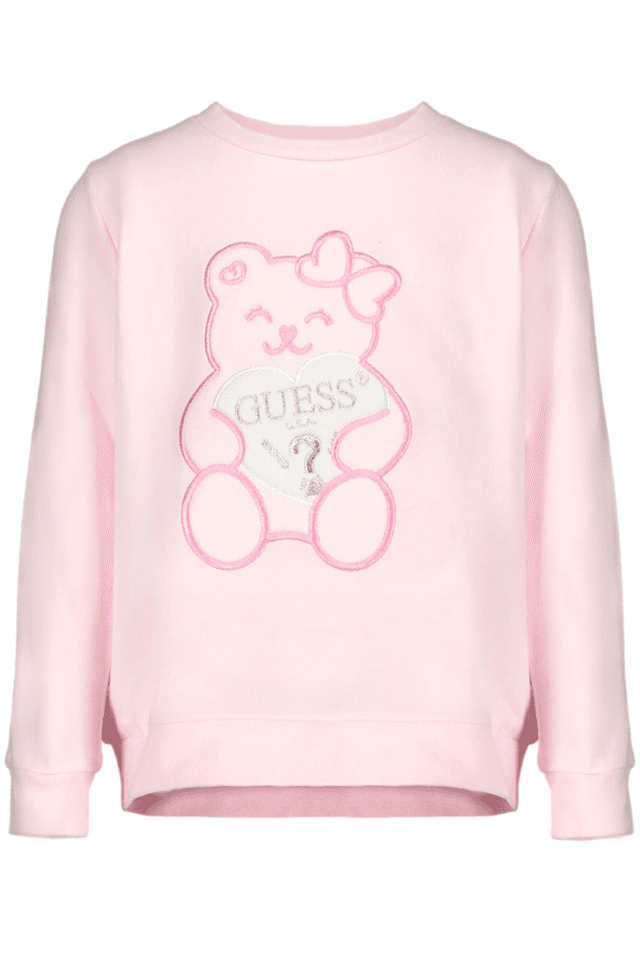 8124GUESS JEANS FELPA SENZA ZIP BAMBINA ROSA
