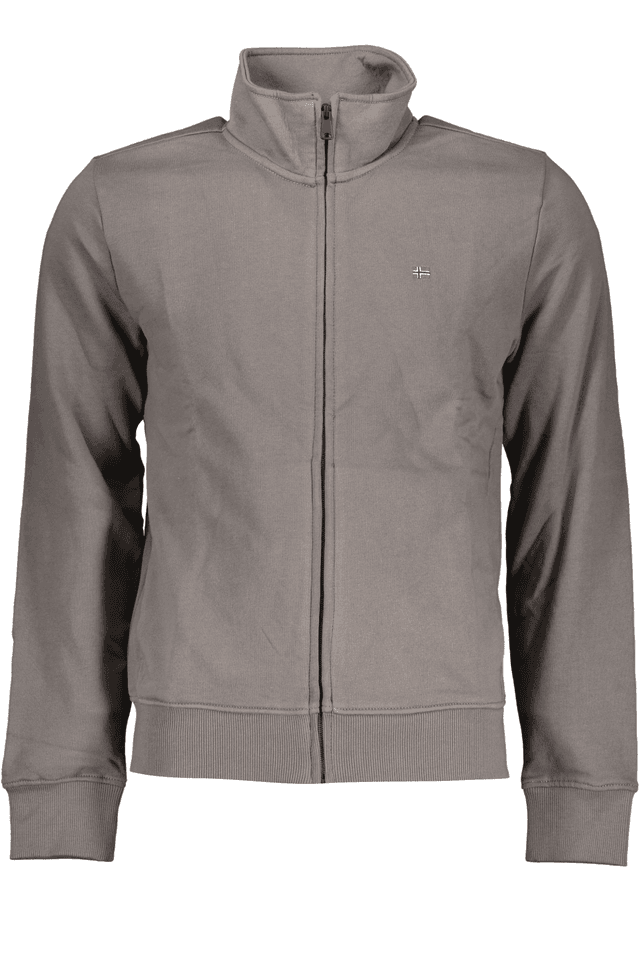 7708NAPAPIJRI FELPA CON ZIP UOMO GRIGIO