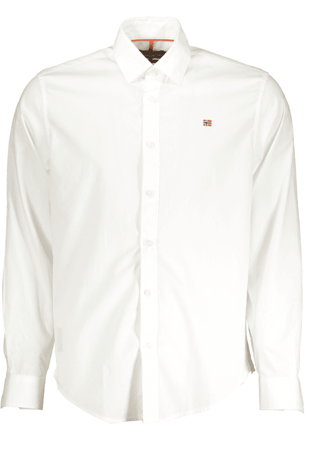 7793NAPAPIJRI CAMICIA MANICHE LUNGHE UOMO BIANCO