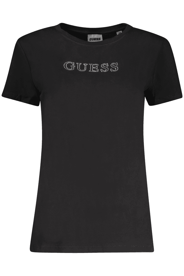 10613GUESS JEANS T-SHIRT MANICHE CORTE DONNA NERO
