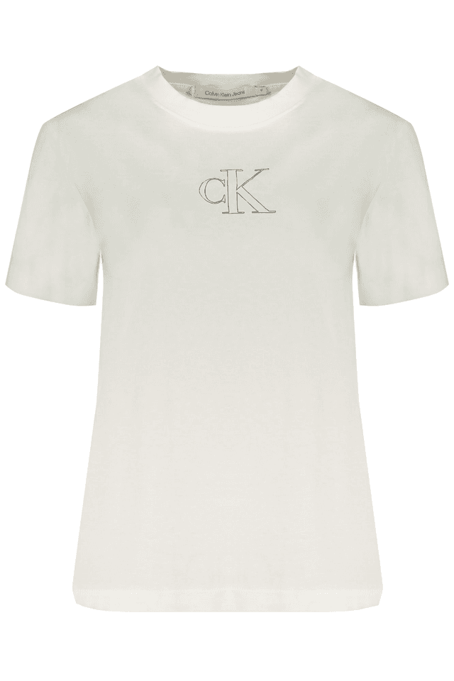 9794CALVIN KLEIN T-SHIRT MANICHE CORTE DONNA BIANCO