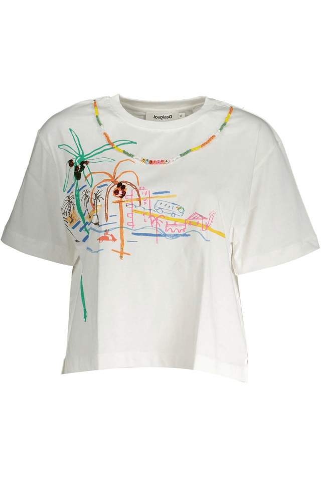 3379DESIGUAL T-SHIRT MANICHE CORTE DONNA BIANCO