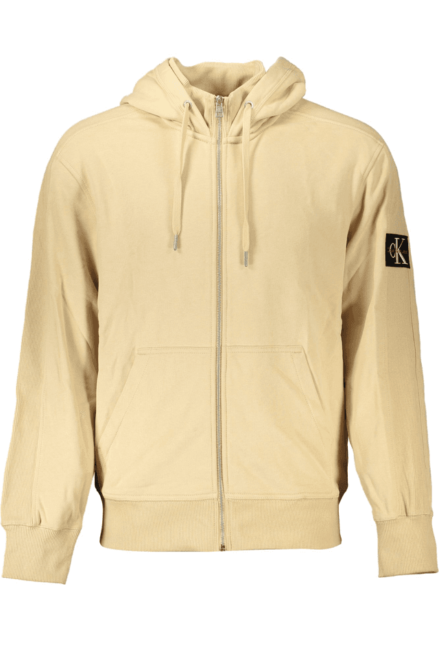 7077CALVIN KLEIN FELPA CON ZIP UOMO BEIGE