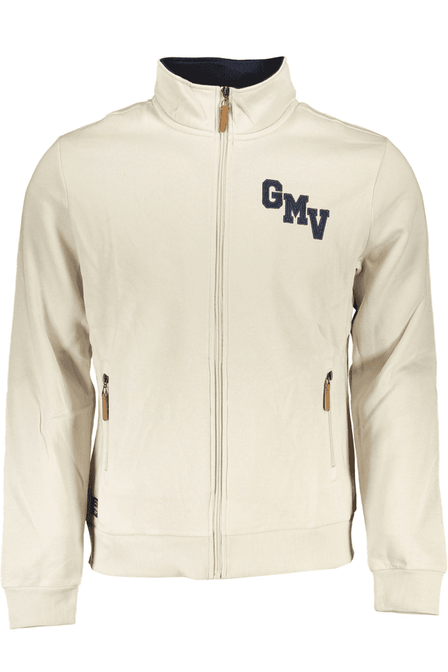 6152GIAN MARCO VENTURI FELPA CON ZIP UOMO BIANCO