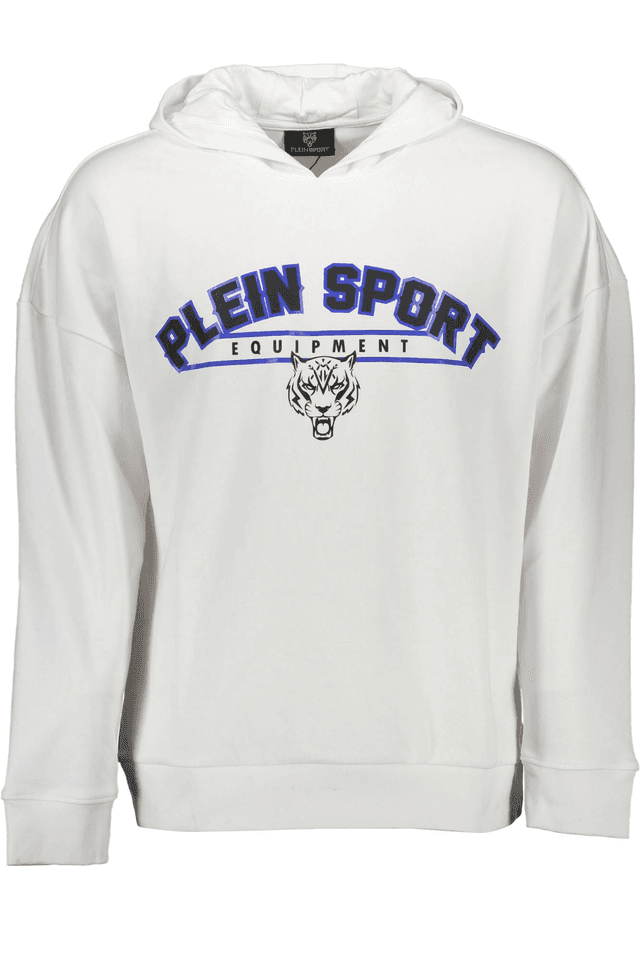 1216PLEIN SPORT FELPA SENZA ZIP UOMO BIANCO