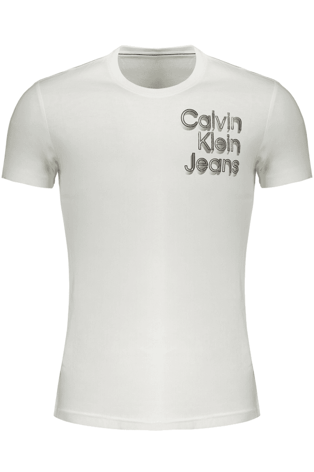 9750CALVIN KLEIN T-SHIRT MANICHE CORTE UOMO BIANCO
