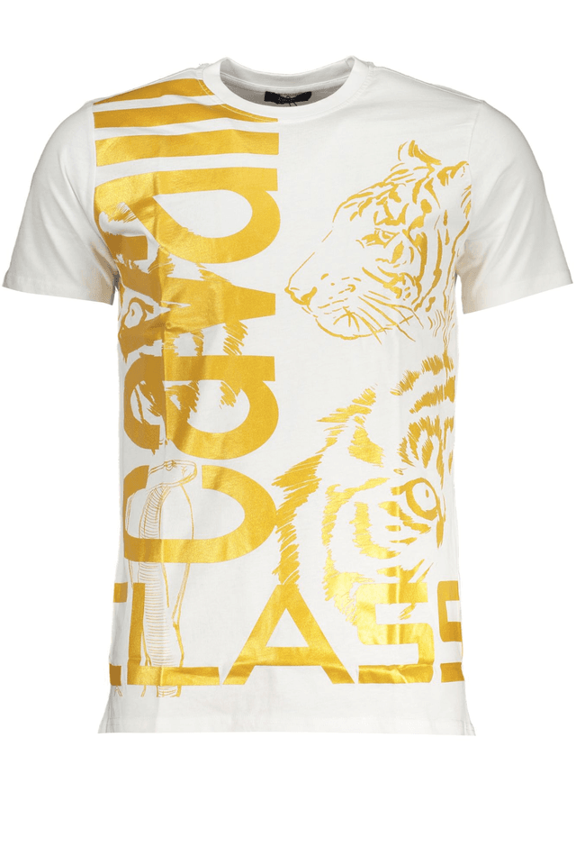 7845CAVALLI CLASS T-SHIRT MANICHE CORTE UOMO BIANCO