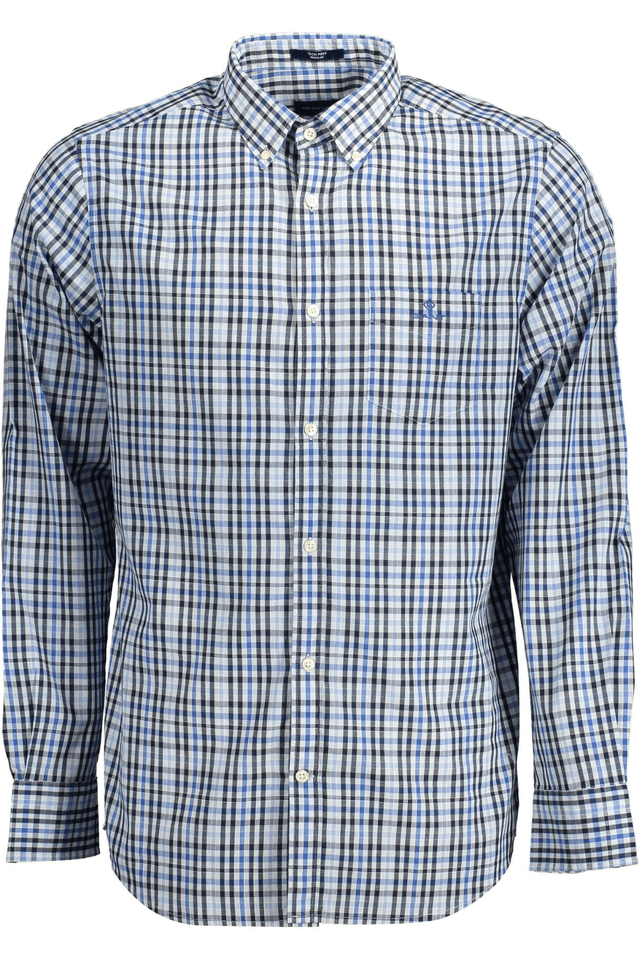 2188GANT CAMICIA MANICHE LUNGHE UOMO AZZURRO
