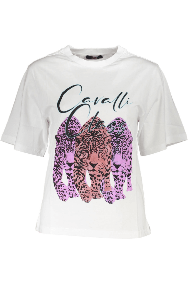 4097CAVALLI CLASS T-SHIRT MANICHE CORTE DONNA BIANCO