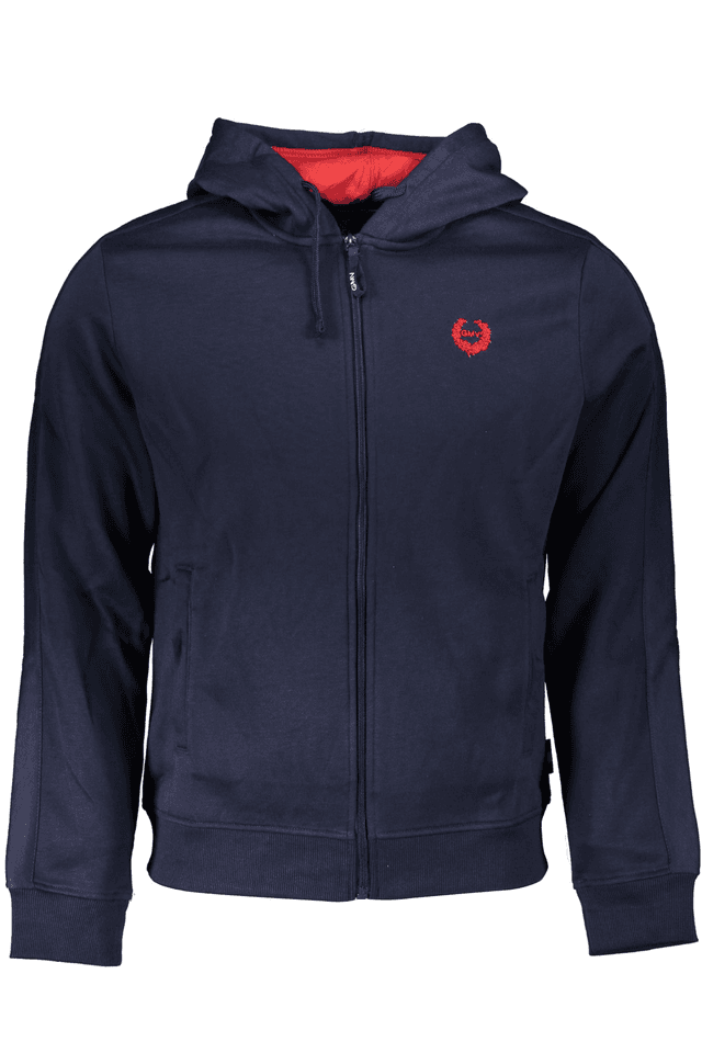 6145GIAN MARCO VENTURI FELPA CON ZIP UOMO BLU
