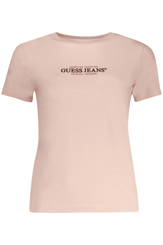 10616GUESS JEANS T-SHIRT MANICHE CORTE DONNA ROSA