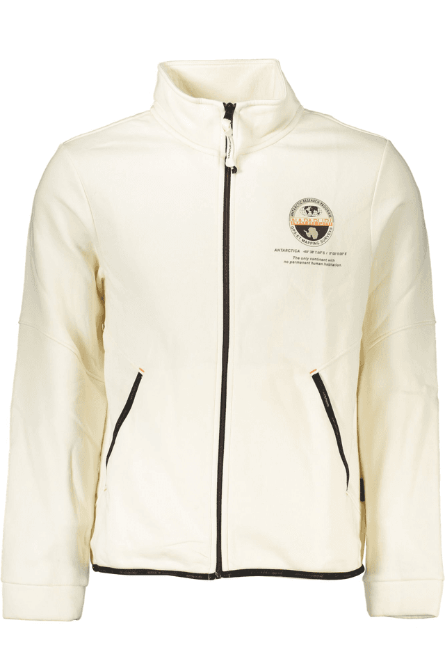5776NAPAPIJRI FELPA CON ZIP UOMO BIANCO
