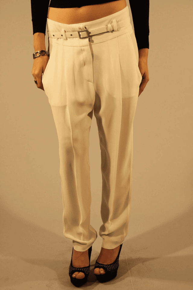 656PATRIZIA PEPE PANTALONE DONNA BIANCO