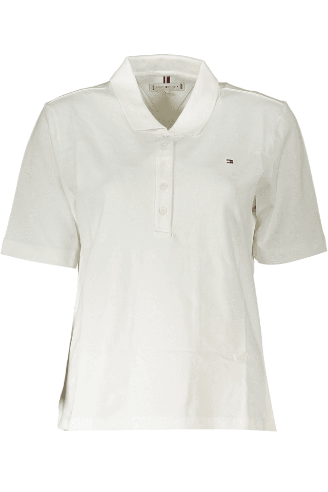 3114TOMMY HILFIGER POLO MANICHE CORTE DONNA BIANCO