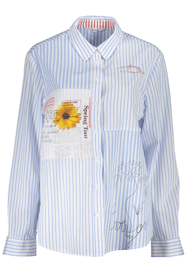 3133DESIGUAL CAMICIA MANICHE LUNGHE DONNA AZZURRO