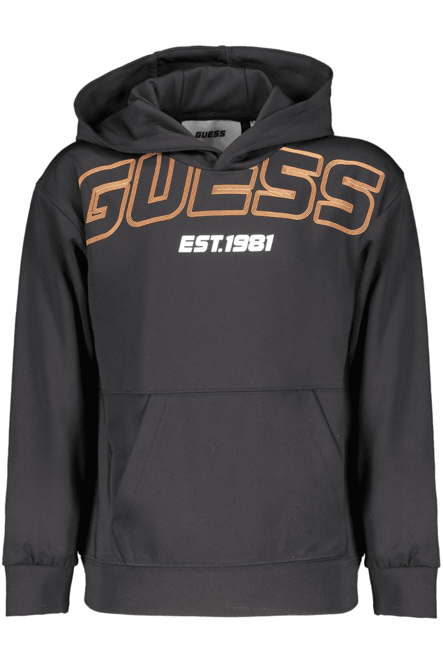 8139GUESS JEANS FELPA SENZA ZIP BAMBINO NERO