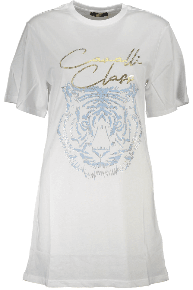 4088CAVALLI CLASS T-SHIRT MANICHE CORTE DONNA BIANCO