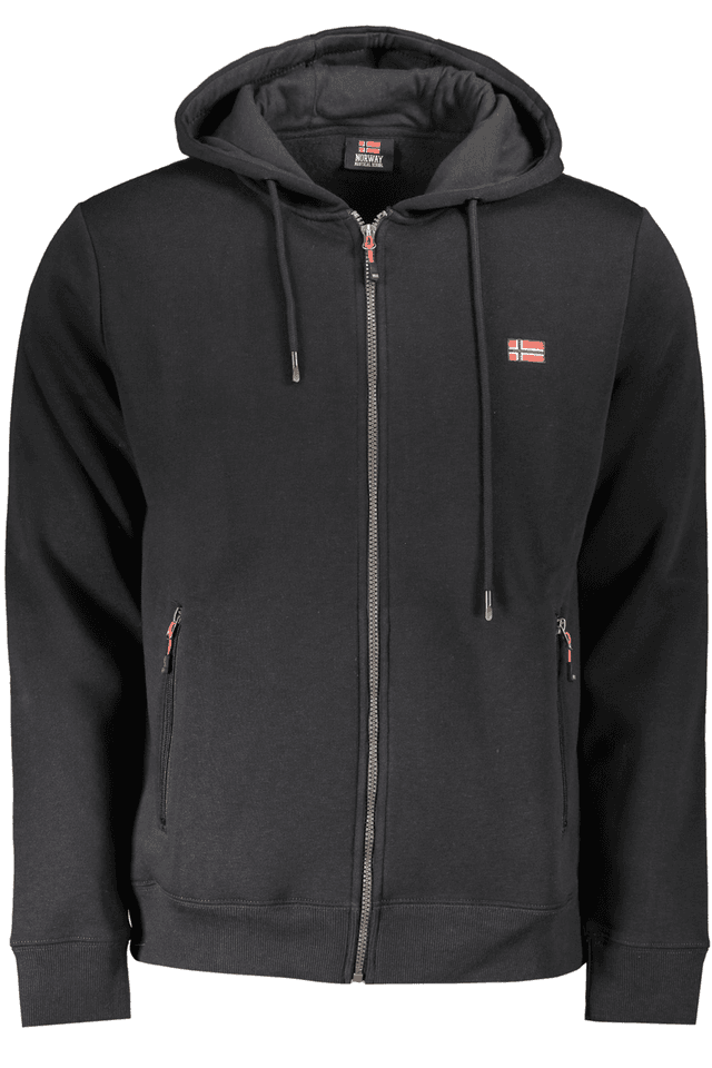 NORWAY 1963 FELPA CON ZIP UOMO NERO