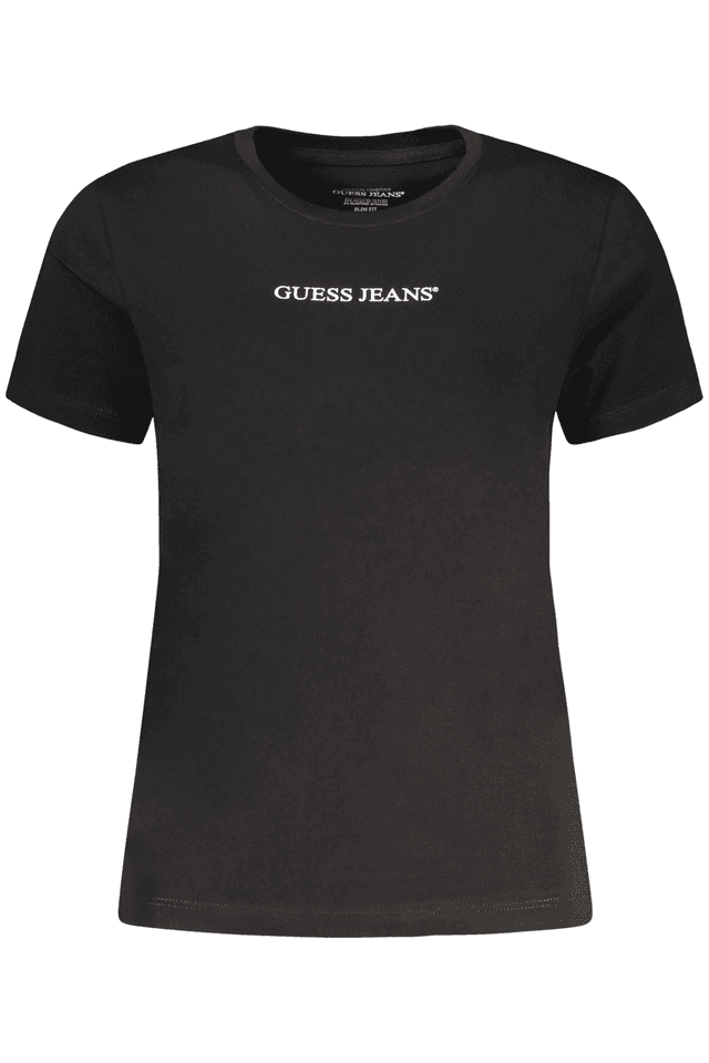 10637GUESS JEANS T-SHIRT MANICHE CORTE DONNA NERO