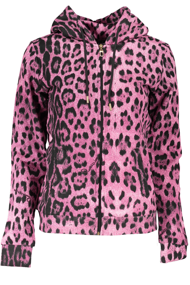 6805CAVALLI CLASS FELPA CON ZIP DONNA ROSA