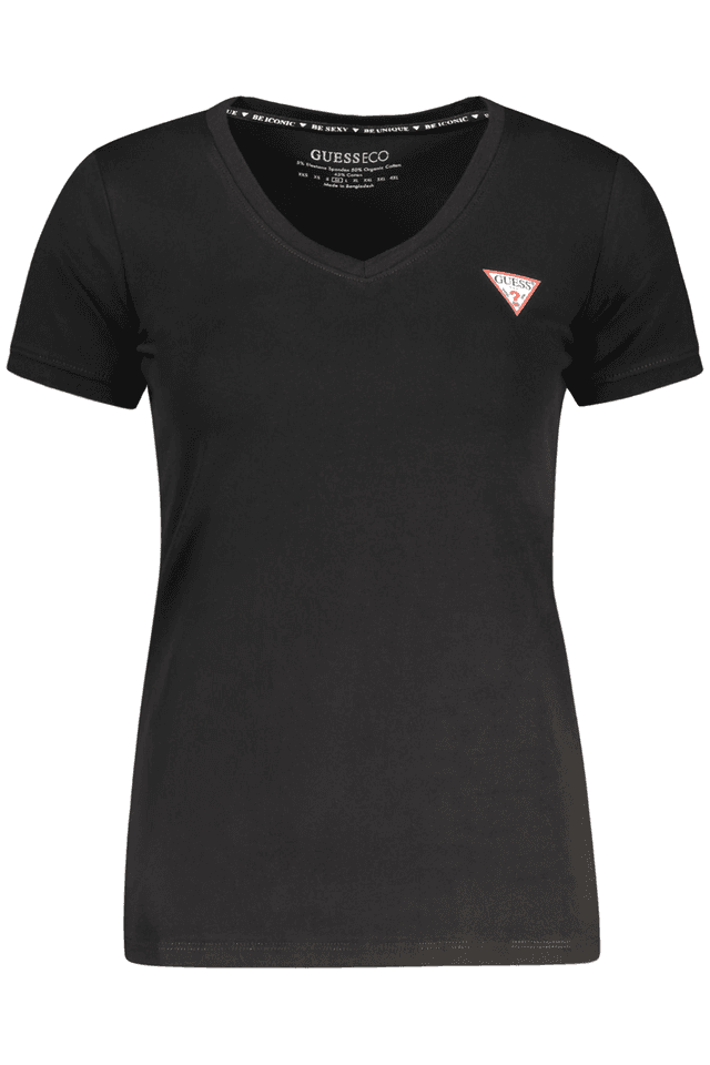 10615GUESS JEANS T-SHIRT MANICHE CORTE DONNA NERO