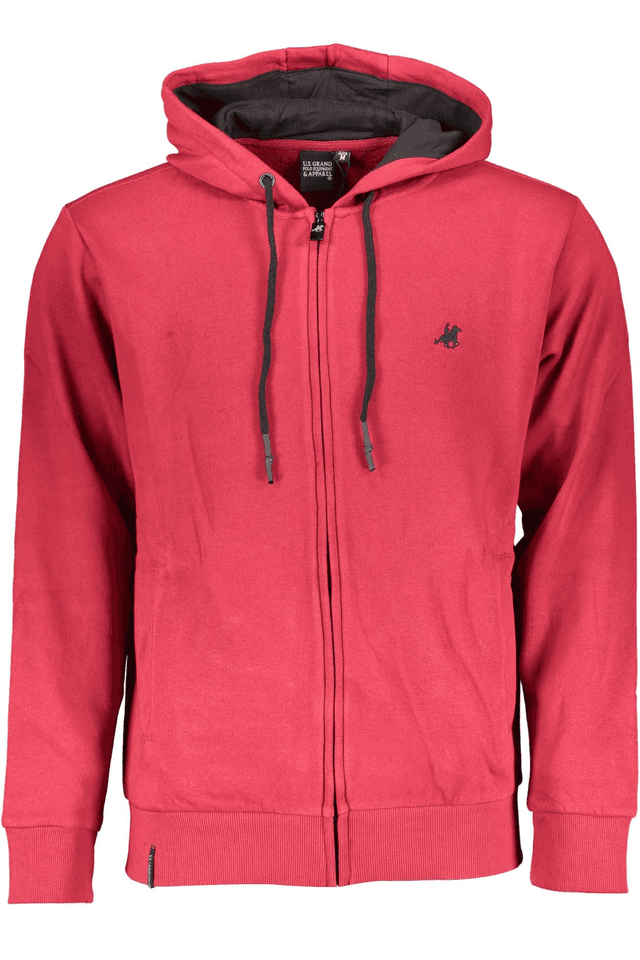 2390U.S. GRAND POLO FELPA CON ZIP UOMO ROSSO