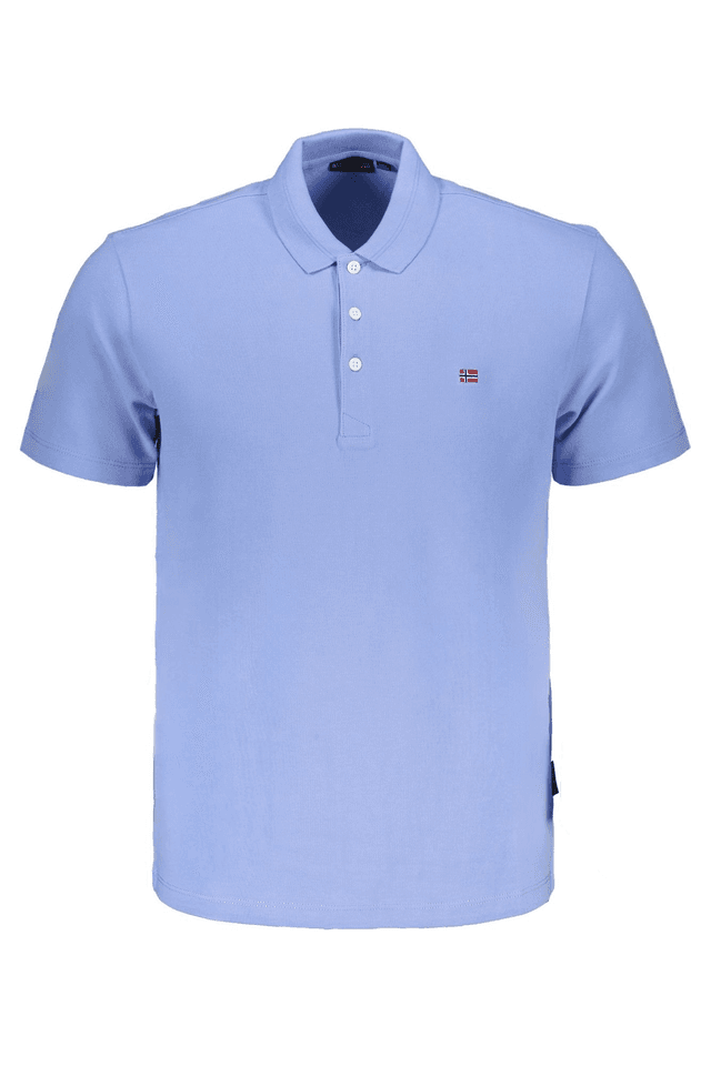 8430NAPAPIJRI POLO MANICHE CORTE UOMO AZZURRO