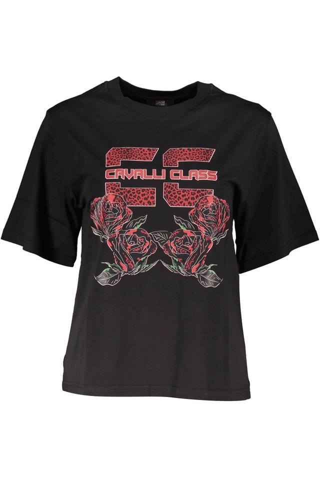 4095CAVALLI CLASS T-SHIRT MANICHE CORTE DONNA NERO