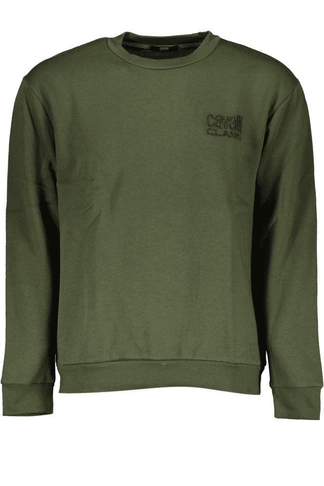 7960CAVALLI CLASS FELPA SENZA ZIP UOMO VERDE