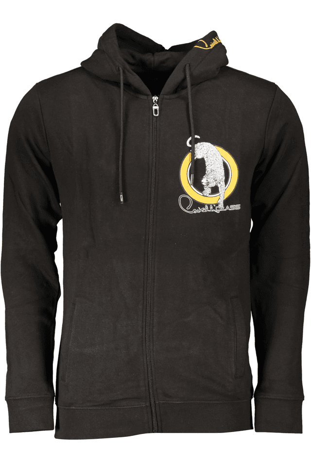 6747CAVALLI CLASS FELPA CON ZIP UOMO NERO