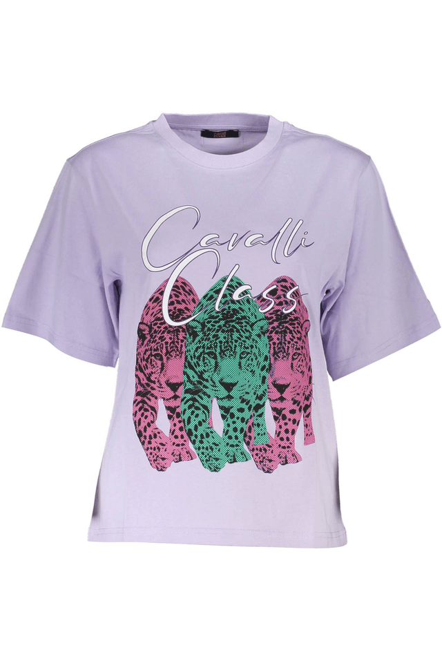 4099CAVALLI CLASS T-SHIRT MANICHE CORTE DONNA VIOLA